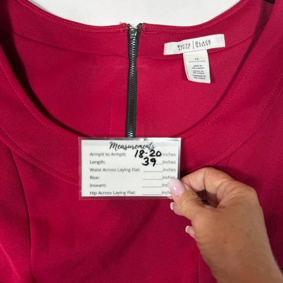 White House Black Market Red Sheath Dress W/Slimming Waist Detail, Size 12. NWOT - Picture 13 of 13